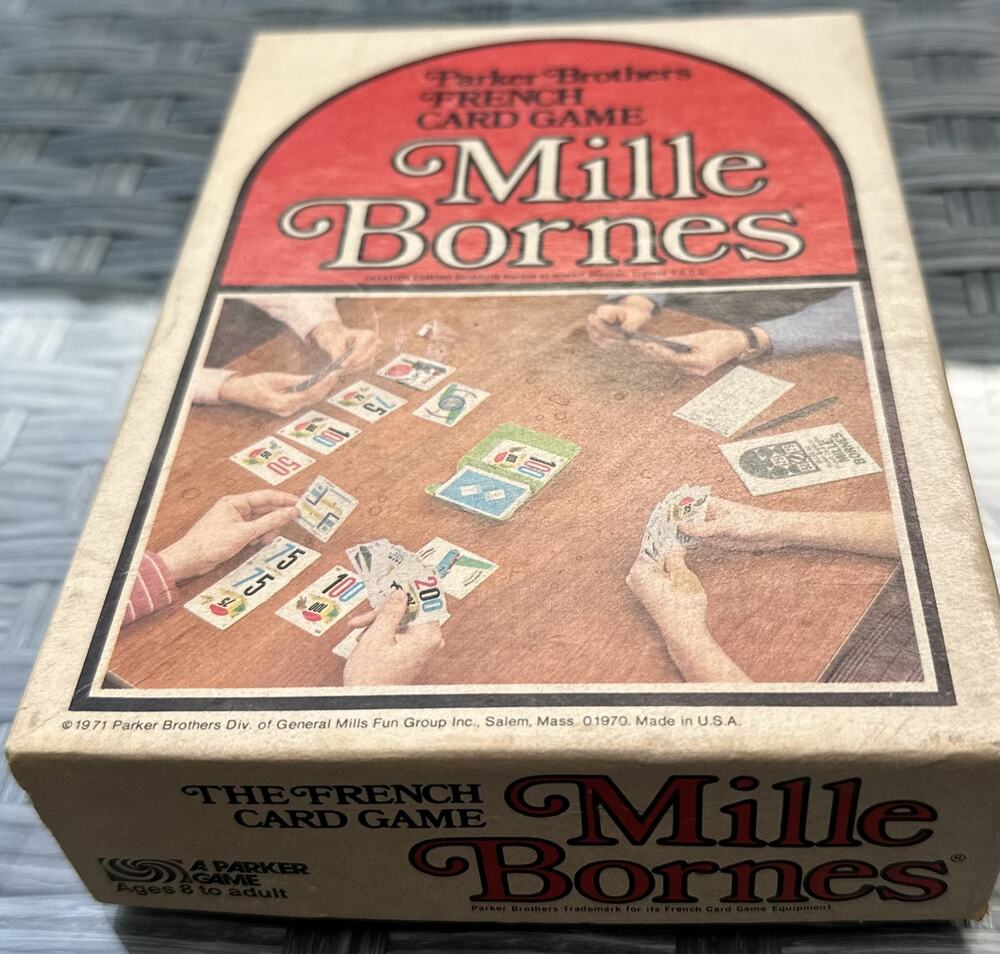 Mille Bornes Parker Brothers French Card Game 1971 Vintage Preowned